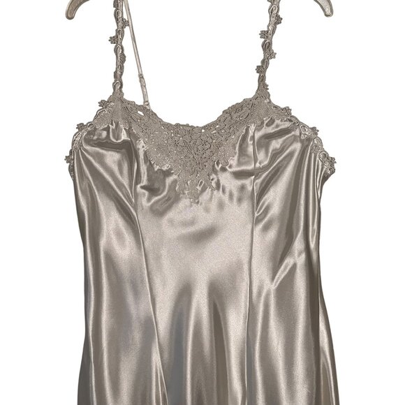 VTG L GLAMOROUS BLOSSOM INTIMATES White Satin Lace Chemise Nightgown Feminine - Picture 6 of 16